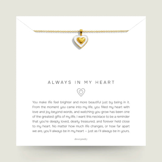 Always In My Heart - Two-Tone Heart Necklace