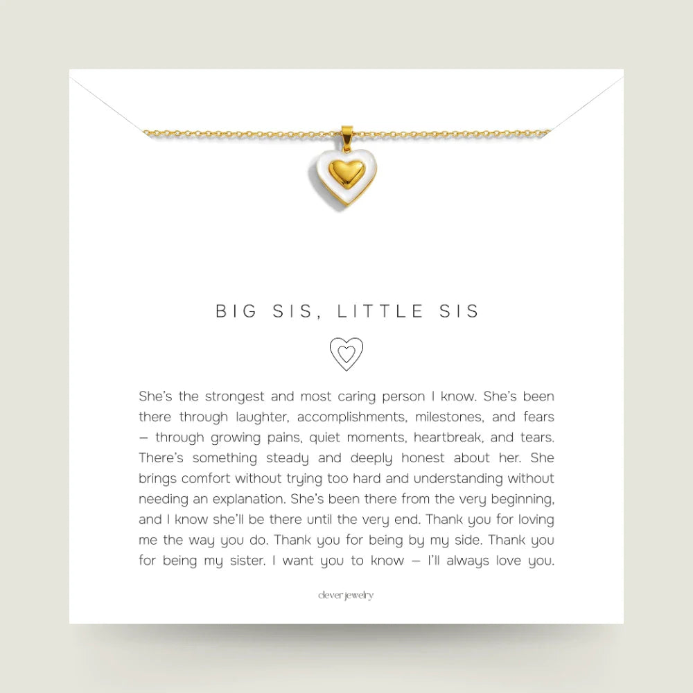 My Precious Sister - Two-Tone Heart Necklace
