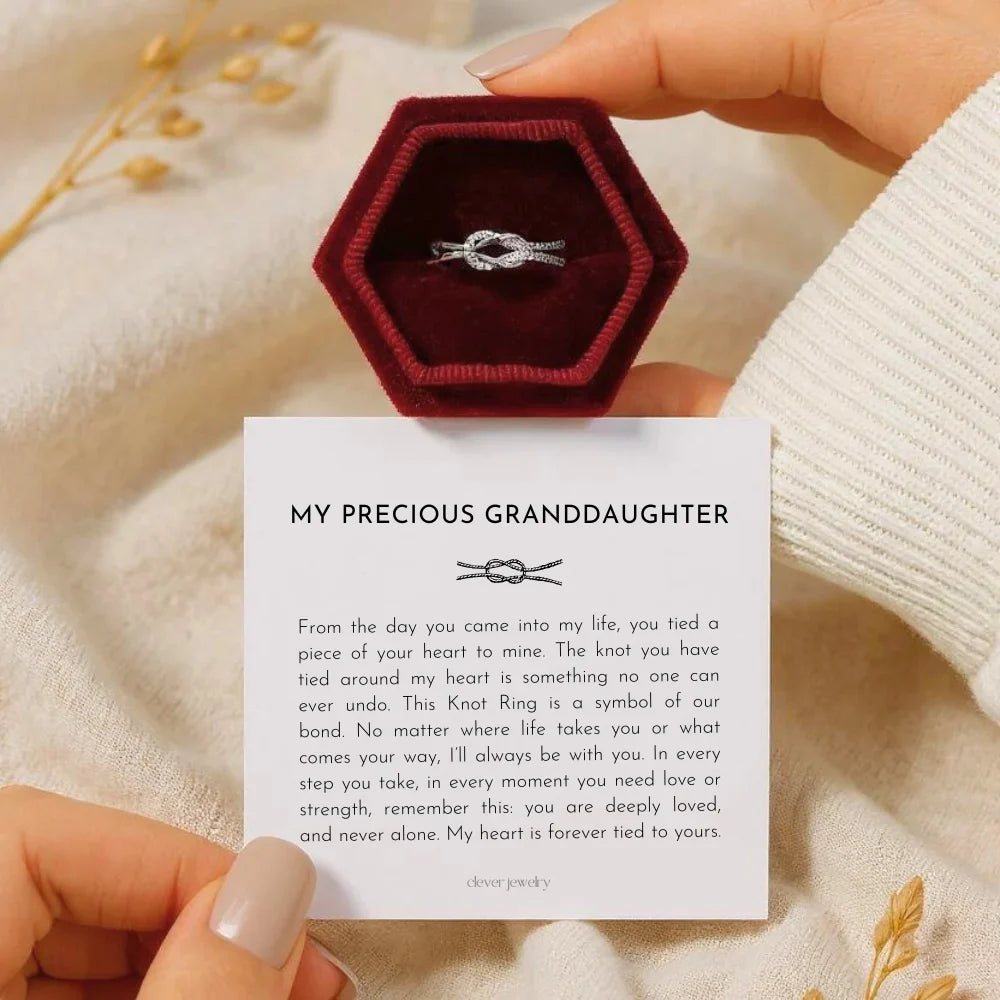 To My Granddaughter - Love Knot Ring