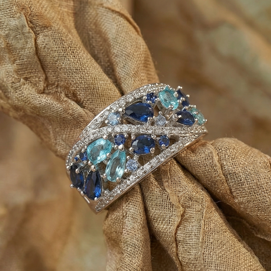 Vintage Blue Zirconia Ring