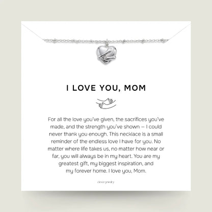 Mom - Silver Hug Necklace