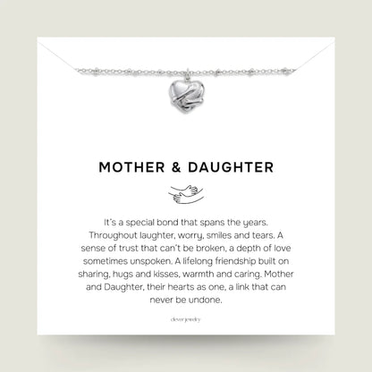 Mother & Daughter - Silver Hug Necklace