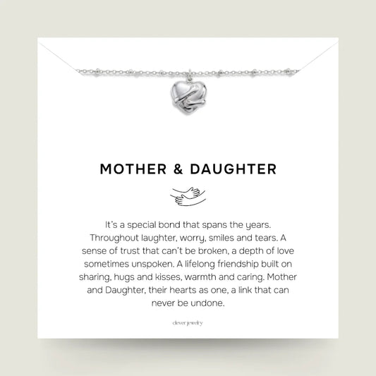 Mother & Daughter - Silver Hug Necklace