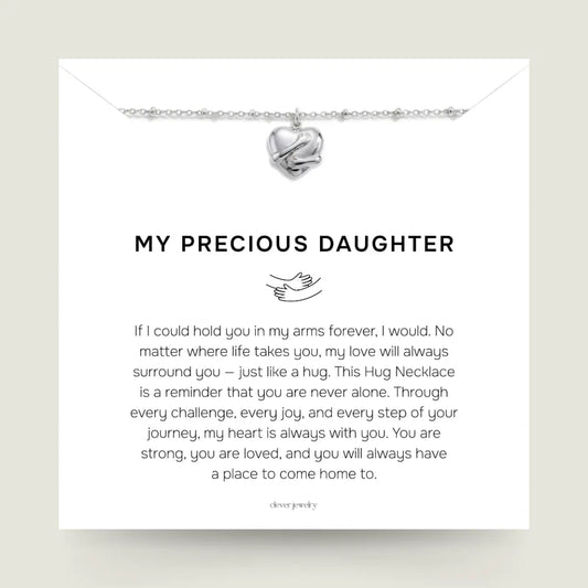 My Precious Daughter - Silver Hug Necklace