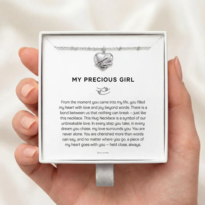 My Precious Girl (Daughter) - Silver Hug Necklace