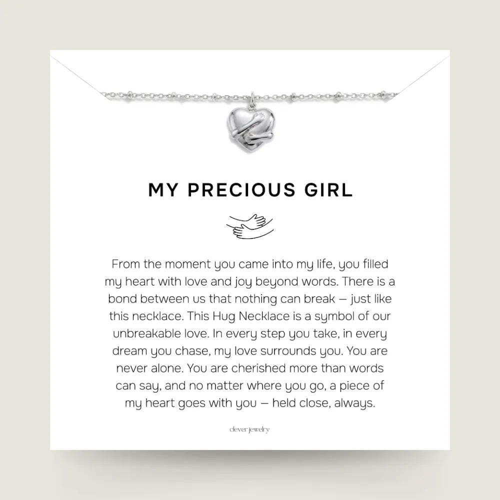 My Precious Girl (Daughter) - Silver Hug Necklace