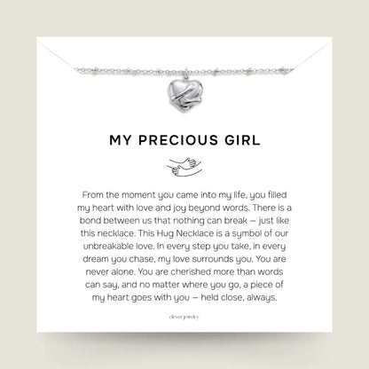 My Precious Girl (Daughter) - Silver Hug Necklace