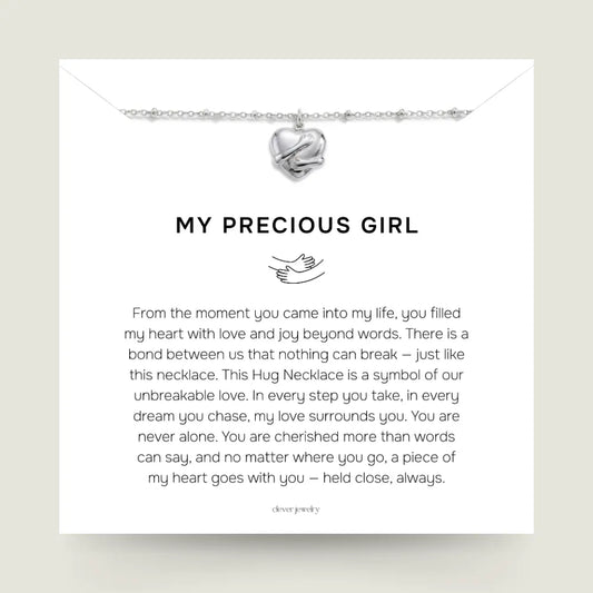 My Precious Girl (Daughter) - Silver Hug Necklace