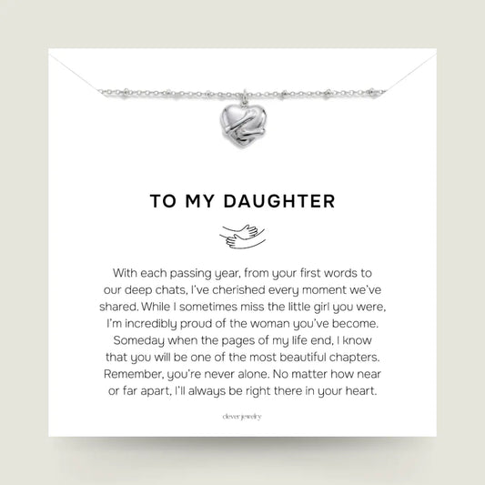 To My Daughter - Silver Hug Necklace