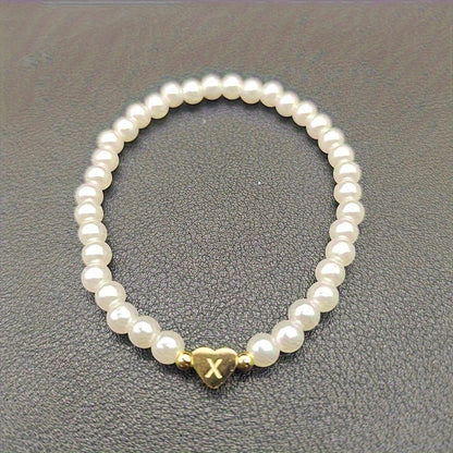 Chic A-Z Heart Initial Bracelet