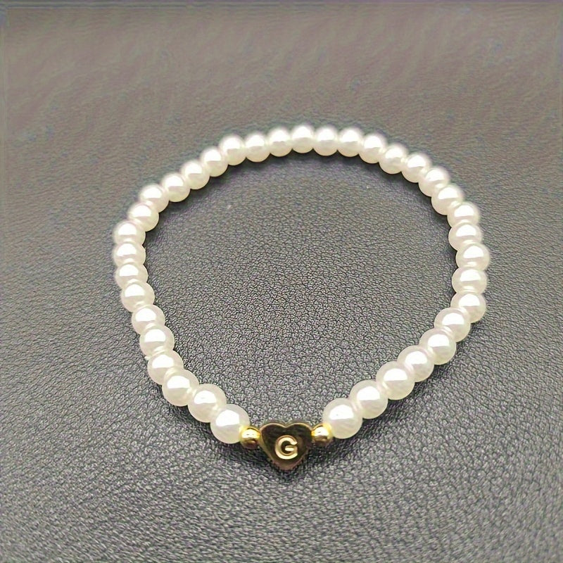 Chic A-Z Heart Initial Bracelet